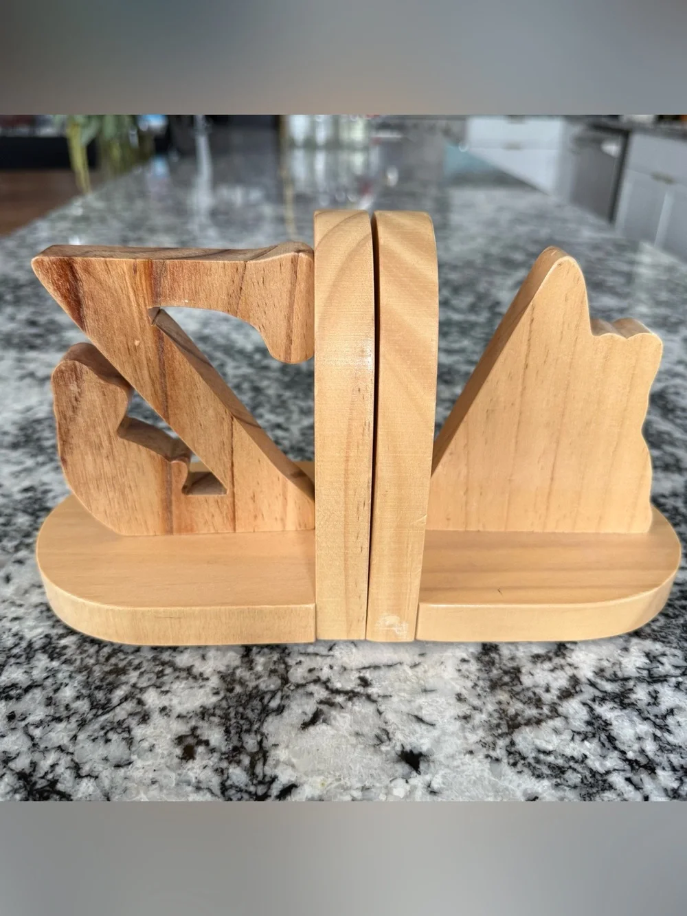 Petter Rabbit Book Ends Wooden Pastel Alphabet Bookends - Yellow & Light Blue
